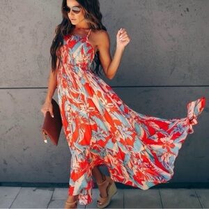 Intimately by Free People Tropical Print Maxi Dress, Sz M🌴